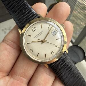 Vintage Girard Perregaux Gyromatic 14k Solid Gold Bezel Men’s Dress Watch